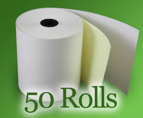 2-3/4&#034; x 95&#039; 2-ply carbonless paper point of sale (pos) rolls (carton of 50 roll for sale