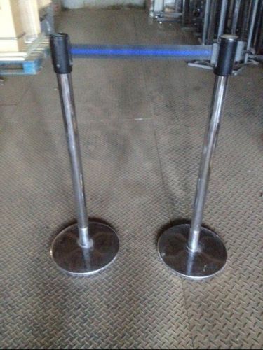 Stanchions / Crowd Control Posts LOT 2 Used Store Fixtures Customer Service Line