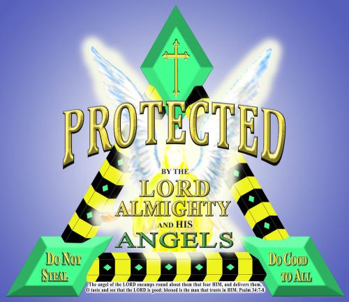 DIVINE PROTECTION ANGEL SECURITY DECAL