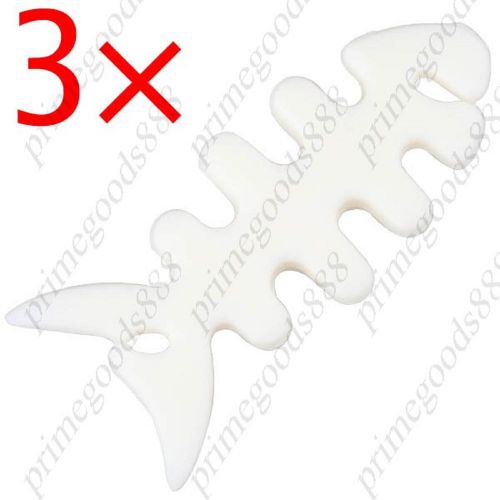 3 x White Fishbone&#039;s Shape Soft Wrap Device for Earphones Cable  Free Shipping