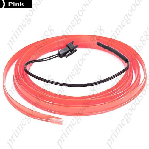 DC 12V 2m Interior Flexible Neon Cold Light Glow Wire Lamp Car Vehicle Pink