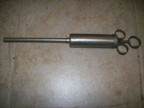 Antique Drench Gun, Pill Pusher Metal  Farm Animal Tool