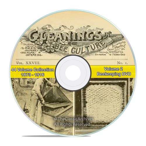 Gleanings of bee culture, 44 volume 1873-1916, honey beekeeping journal dvd-v58 for sale