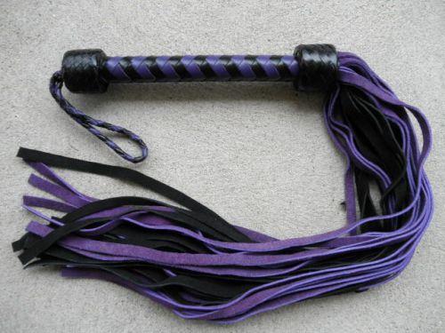 NEW PURPLE Patent Leather Flogger Whip Suede Tails - HORSE TRAINING TOOL - Cat