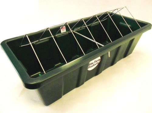 18&#034; FOREST GREEN CHICKEN WATERER TROUGH WITH GUARD WATER POULTRY DUCK COOP HOUSE
