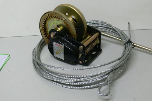 Hand winch fitted 900 kg ratchet brake ratio supplied with 10 mt wire rope for sale