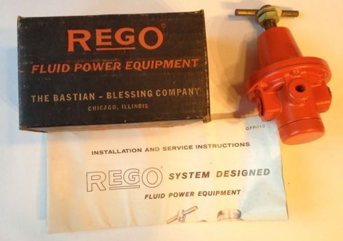 Rego 1/4&#034; Pressure Regulator Mod No. 8802 BASTIAN-BLESSING COMPANY New Old Stock