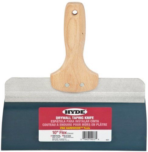 Hyde tools 9237 10-inch pro hardwood taping knife with extruded back, blue steel for sale