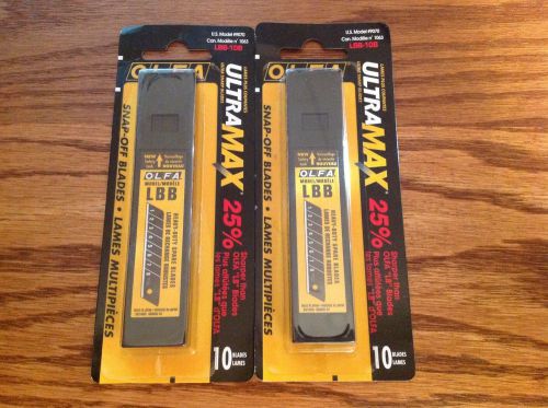 OLFA LBB-10B ULTRA MAX lot of 2 Heavy Duty Snap Off Replacement Blades #9070