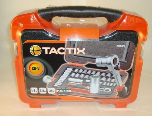 Tactix 39 piece 1/4-inch &amp; 3/8-inch drive socket set -new excellent! for sale