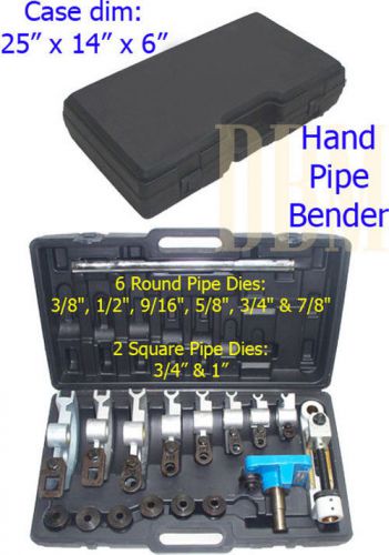 Hand pipe bender round square 8 dies pipe tube bender for sale