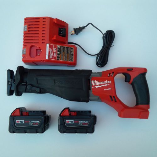 Milwaukee fuel 2720-20 18v sawzall, (2) 48-11-1840 4.0 batteries,charger m18 saw for sale
