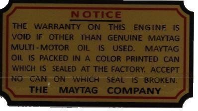 Maytag Engine &amp; Washer Decal Black &amp; Gold &amp; Red