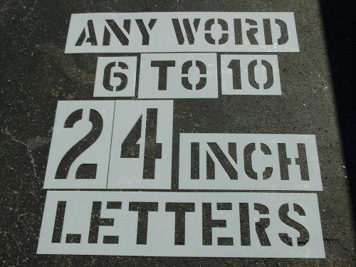 Any WORD 10, 24&#034; x 9&#034; Letters NO PARKING FIRE LANE Parking Lot Stencil 1/8&#034; LDPE