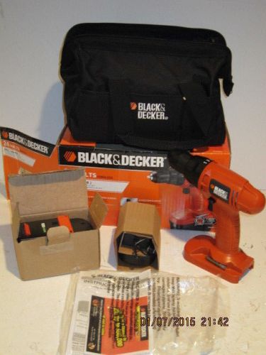 B&amp;d 24volt cordless drill/driver kit,ps2400k, drill+batt+charger=case, f/sp nisb for sale
