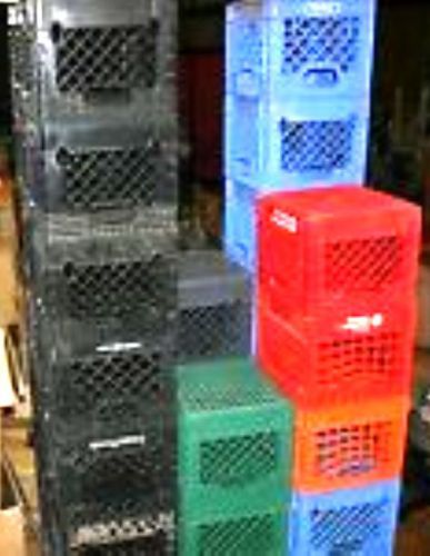 Vintage MILK CRATES mostly black, sturdy, stack-,able Great Shelves/Storage!!!