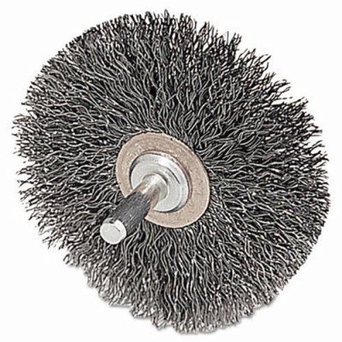 Weiler Stem-Mounted Crimped Wire Wheel, 3&#034; dia, Stainless Steel (WEI17618)