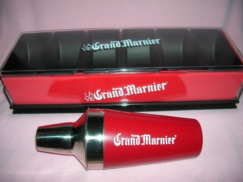 La vie grand marnier drink shaker &amp; condiment holder caddy 6 compartments bar for sale