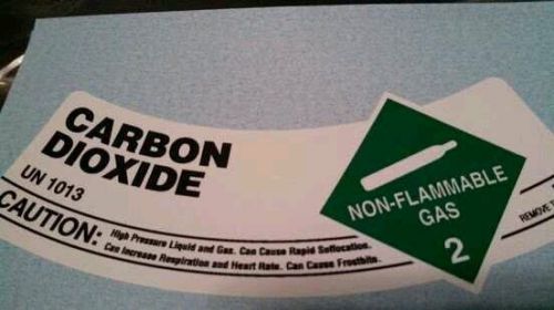 Co2 Cylinder Label 5.25 X 2&#034; for Carbon Dioxide Tank