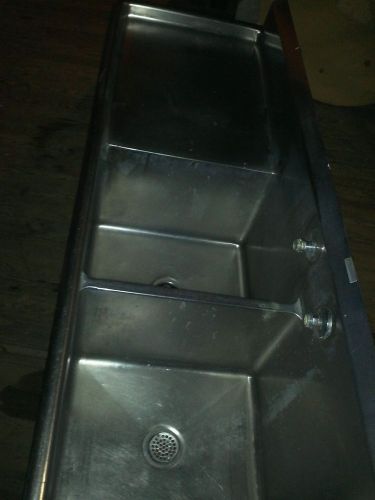 2 compt nsf sink with right &amp; left 24&#034; drainboards  96 x 30 veg meat prep sink for sale