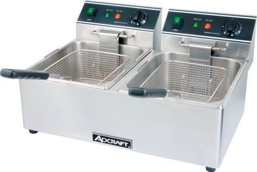 Adcraft df-6l/2 double countertop electric deep fryer for sale
