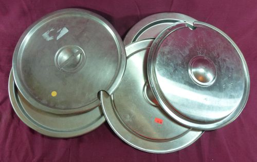 2 LOT- VOLLRATH 11.5&#034; Stainless Steel Slotted Notched Round Lid Cover Commercial