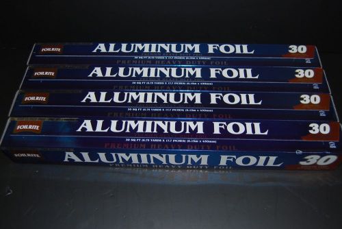 Lot Of 4 pc HEAVY DUTY ALUMINUM FOIL 30 SQ FT(6.75yards x 17.7&#034;) Free Shipping