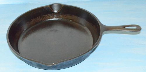 Vintage Cast Iron 10&#034;1/2 Grill Skillet Pan, #8 Double Spout,