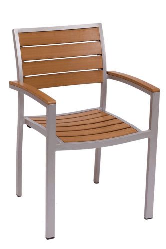 New Largo Commercial Outdoor Restaurant Stacking Chair with Arms