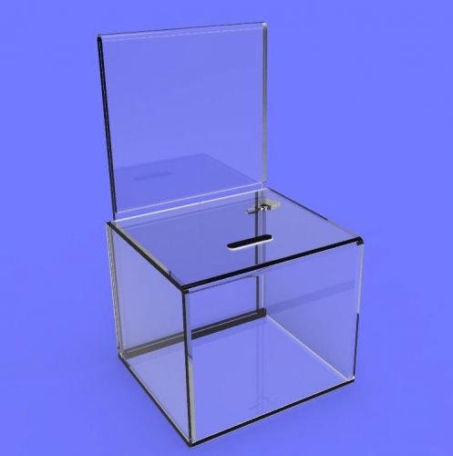 All clear acrylic donation box fund-raising box charity box collection box 11040 for sale