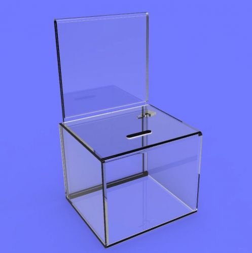 ALL Clear Acrylic Donation Box Fund-raising Box Charity Box Collection Box 11040