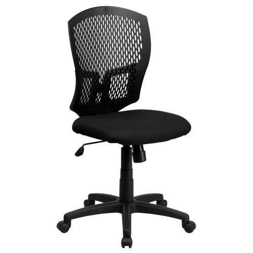 Flash Furniture WL-3958SYG-BK-GG Mid-Back Designer Back Task Chair with Padded F