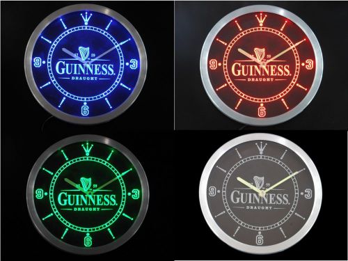 Guinness Draught LED Beer Bar Pub Pool Billiards Club Neon Light Clock Adapter