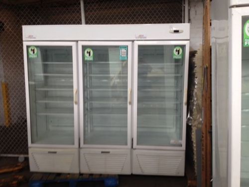 Commercial freezer 3 door glass hussman used good dollar store deli equipment for sale
