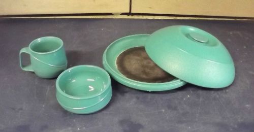 Aladdin heat on demand set 4 each plate with cover, cup and bowl -nice set- s344 for sale