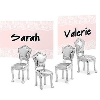 Silver Tone Vintage Style Chairs Name Place Card Holders For Tables