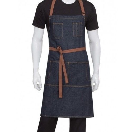 Chef Works AB035-IBL-0 Memphis Bib Apron, Indigo Blue