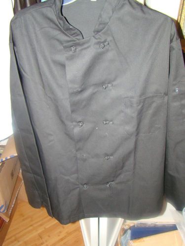 Size 2 XLARGE    BLACK  Chef Coat   with Black Plastic Buttons NEW