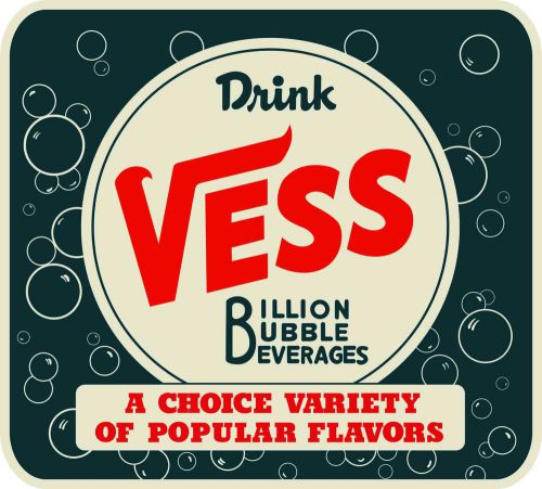 VESS Soda machine decal/sign vintage for restoration or just display-Laminated