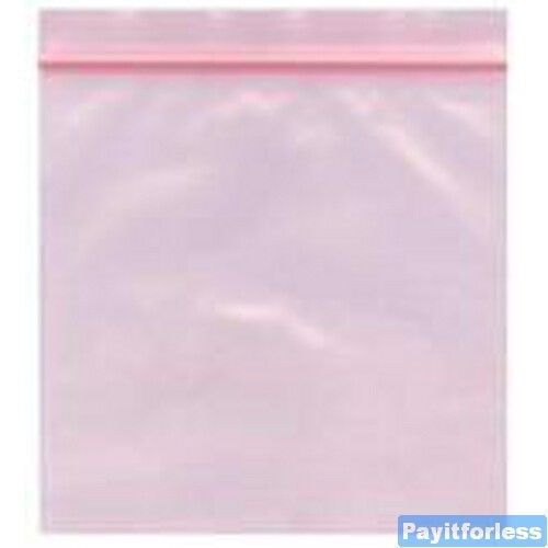 9x12 4 Mil Pink Anti Static Minigrip Zip Lock Bag 500