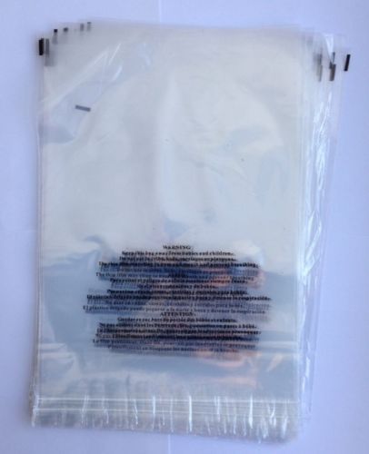 Suffocation Warning Poly Bag, 1.5ml Self-sealed, 100 Count (9&#034; X 12&#034;) A190