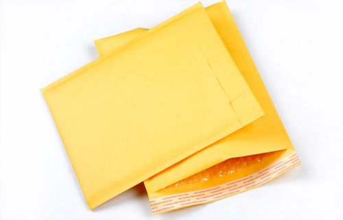 FM 10Pcs 5.1x9+1.5&#034; Kraft Bubble Bag Padded Envelopes Mailers Yellow Bags NEW CA