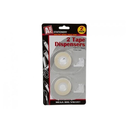 Clear Tape In Dispenser Twin Pack Easy Tear Stationary Postage Supplies