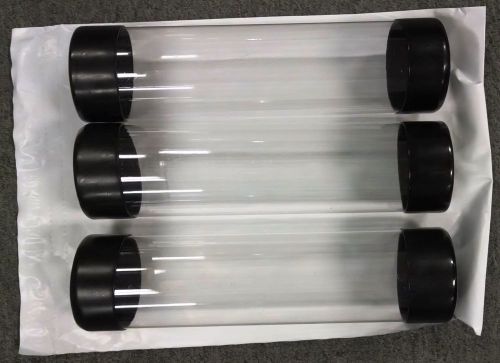 3pcs 3&#034; x 12&#034; Clear Plastic Packing Storage or Shipping Tube W/Caps