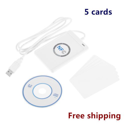 Nfc acr122u rfid contactless smart reader &amp; writer/usb + sdk + mifare ic card or for sale