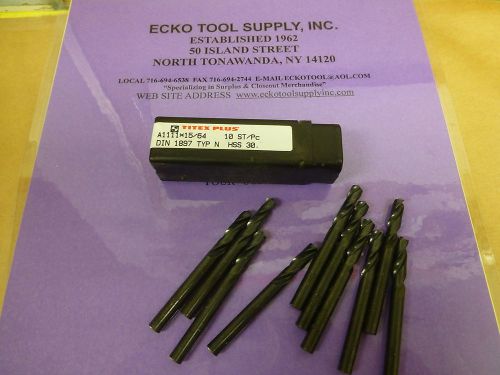 Screw machine drill 15/64&#034; high speed 118 point black ox titex new 10 pcs $12.80 for sale