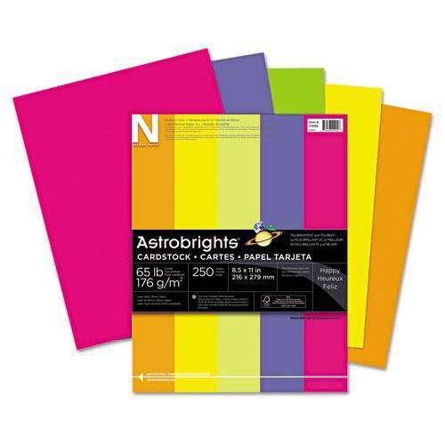 New wausau paper 21004 astrobrights colored card stock, 65 lbs., 8-1/2 x 11, for sale