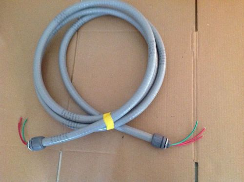 3-wired non-metallic whip 1/2&#034; conduit 12ga wire, 1/2&#034; fittings, 10 feet long