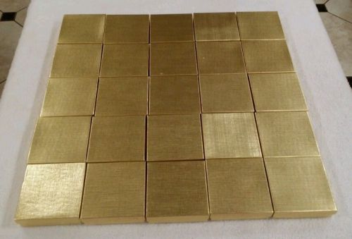 New Retail 75 Boxes Gold Cotton-Filled Jewelry Boxes 3 1/2 ” x 3 1/2 ” x 1 Inch