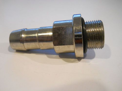 Welch vacuum pump inlet outlet adapter fitting, 3/4-20 thread to 5/8&#034; hose barb for sale